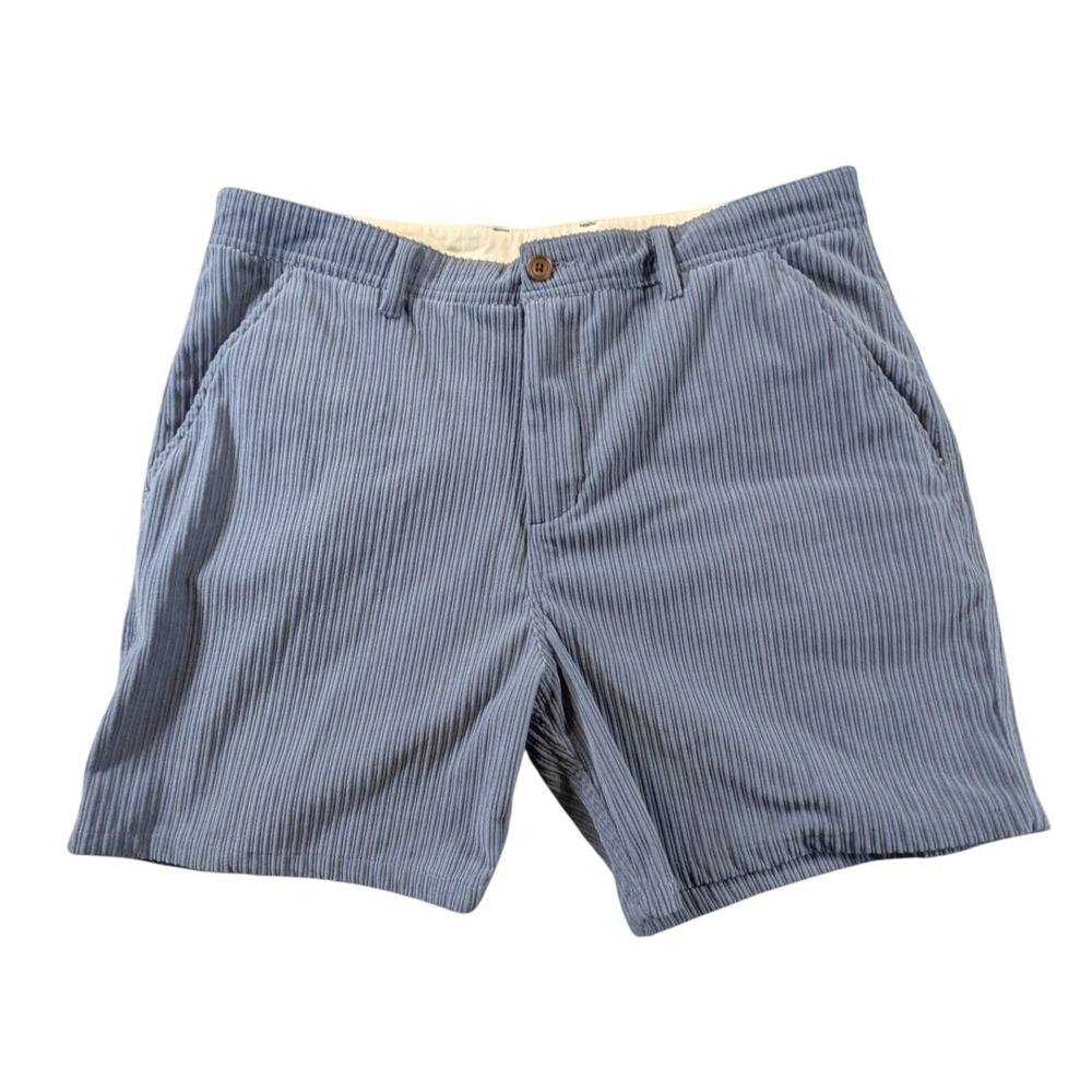 Katin Mens Corduroy Shorts Blue Size 38 Cotton Blend Coastal Surf Casual